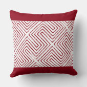 キャンディ赤と白アフリカの泥の布パターン クッション (裏面)
