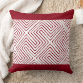 キャンディ赤と白アフリカの泥の布パターン クッション (ブランケット)