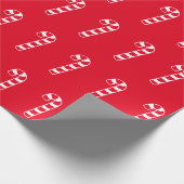 キャンディ赤と白キャンのクリスマスパターン ラッピングペーパー (角)