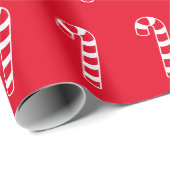 キャンディ赤と白キャンのクリスマスパターン ラッピングペーパー (ロールコーナー)