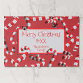 キャンディ赤と白キャンズクリスマス紙ランチョンマット ペーパーパッド (正面)