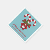 キャンディ赤と白キャンヌオンブルーと文字 スタンダードカクテルナプキン (角)