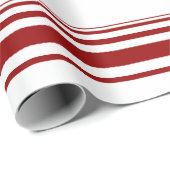 キャンディ赤と白ケインストライプ ラッピングペーパー (ロールコーナー)