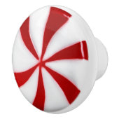 キャンディ赤と白ケインペパーミントクリスマス セラミックノブ (右)