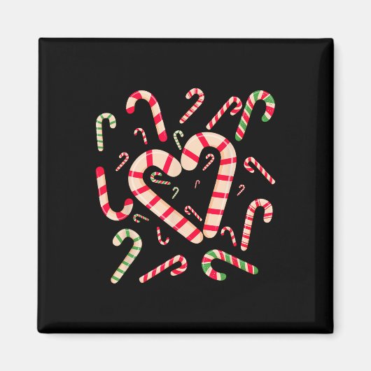 キャンディ赤と白ケーンサンタクリスマおもしろいクサ マグネット (正面)