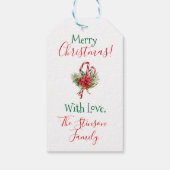 キャンディ赤と白ケーン柄ギフトラベル ギフトタグ (裏面)