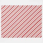 キャンディ赤と白ケーン フリースブランケット (正面(横))