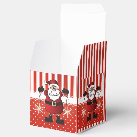 キャンディ赤と白ストライプーとサンタクロース フェイバーボックス (オープン)