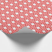 キャンディ赤と白スワーズパターン ラッピングペーパー (角)