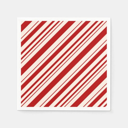 キャンディ赤と白ーの皮を剥いた スタンダードカクテルナプキン (正面)