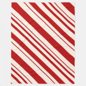 キャンディ赤と白ーの皮を剥いた フリースブランケット (正面)