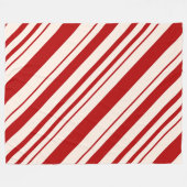 キャンディ赤と白ーの皮を剥いた フリースブランケット (正面(横))