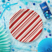 キャンディ赤と白ーの皮を剥いた ペーパープレート (パーティー)