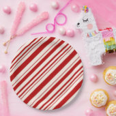 キャンディ赤と白ーの皮を剥いた ペーパープレート (パーティー)