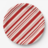 キャンディ赤と白ーの皮を剥いた ペーパープレート (正面)