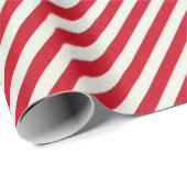 キャンディ赤と白ーストライプの ラッピングペーパー (ロールコーナー)