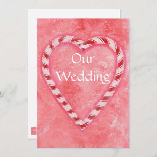 キャンディ霜の降りたケーンクリスマス結婚式招待状 招待状 (正面/裏面)