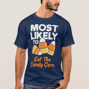 キャンディ食べコーン子供の大人に最もおもしろい可能性が高い Tシャツ