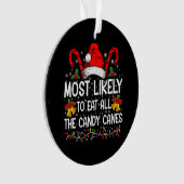 キャンディ食べーのクリスマスが最も多い オーナメント (正面)