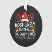 キャンディ食べーのクリスマスが最も多い オーナメント (正面)