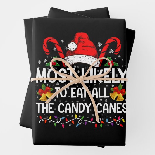 キャンディ食べーのクリスマスが最も多い ラッピングペーパーシート (インサイチュ)