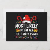キャンディ食べーのクリスマスが最も多い 招待状 (正面)