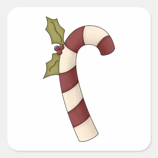 キャンディ飾ーケーンクリスマススウィート スクエアシール (正面)