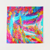 キャンディ鮮やかランドの環境でのファンタジー滝 タペストリー (正面(横))