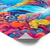 キャンディ鮮やかランドの環境でのファンタジー滝 ポスター (角)