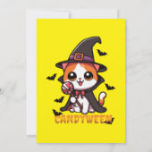 キャンディ・ウィン – ハロウィーンの魔女ネコ 招待状 (裏面)