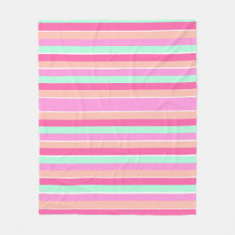 キャンディ カラー ストライプ フリースブランケット