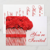 キャンディ・ケイン・ブーケ・パーティ招待状 招待状 (正面/裏面)