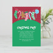 キャンディ・ケーンおよびストッキングの休日のパーティ 招待状 (スタンド正面)