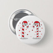 キャンディ・ケーンのカップル-ボタン 缶バッジ (正面&裏面)