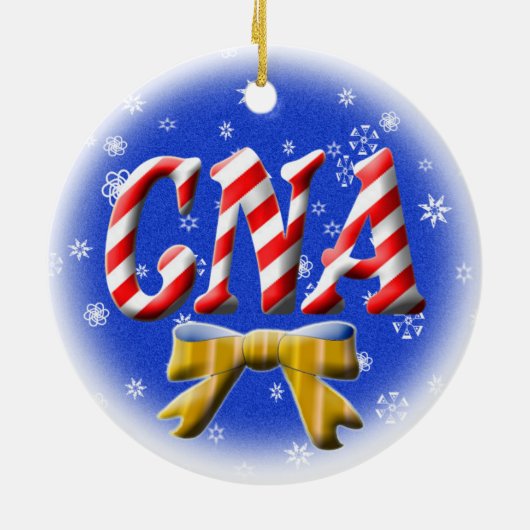 キャンディ・ケーンのクリスマスのオーナメントのナースの助手はできます セラミックオーナメント (裏面)