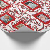 キャンディ・ケーンのクリスマスのカスタムな写真の包装紙 ラッピングペーパー (角)