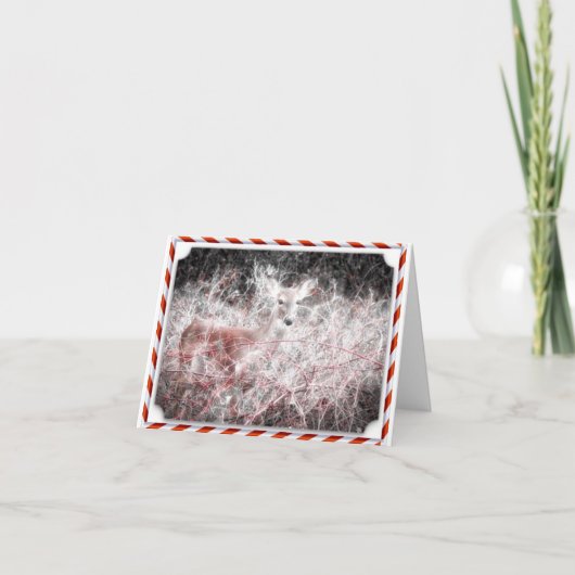 キャンディ・ケーンのクリスマスのシカの休日カード シーズンカード (正面)