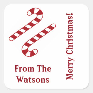 キャンディ・ケーンのクリスマスのステッカー スクエアシール