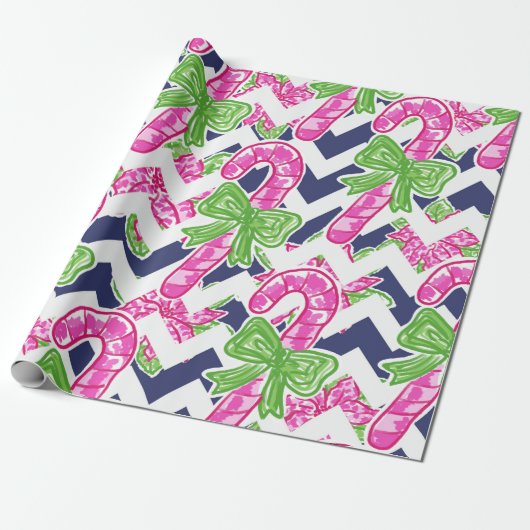 キャンディ・ケーンのクリスマスの包装紙 ラッピングペーパー (アンロールド)