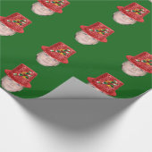 キャンディ・ケーンのクリスマスの帽子にあなたの写真を加えて下さい ラッピングペーパー (角)