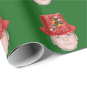 キャンディ・ケーンのクリスマスの帽子にあなたの写真を加えて下さい ラッピングペーパー (ロールコーナー)