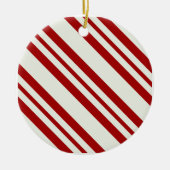 キャンディ・ケーンのストライプのなクリスマスのオーナメント セラミックオーナメント (正面)