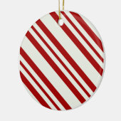 キャンディ・ケーンのストライプのなクリスマスのオーナメント セラミックオーナメント (左)