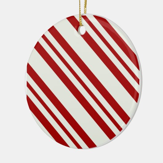 キャンディ・ケーンのストライプのなクリスマスのオーナメント セラミックオーナメント (左)