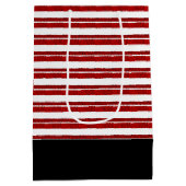 キャンディ・ケーンのストライプのなクリスマスの休日のギフトバッグ ミディアムペーパーバッグ (裏面)