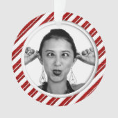 キャンディ・ケーンのストライプのな写真フレームのオーナメント オーナメント (正面)