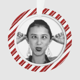 キャンディ・ケーンのストライプのな写真フレームのオーナメント オーナメント