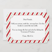 キャンディ・ケーンのストライプはクリスマスの写真カードを個人化します シーズンカード (裏面)