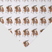 キャンディ・ケーンのティッシュペーパーを持つバセットハウンド 薄葉紙 (詳細)