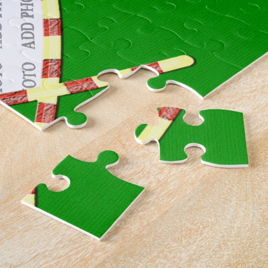 キャンディ・ケーンのハートはあなたの写真フレームを加えます ジグソーパズル (側面)